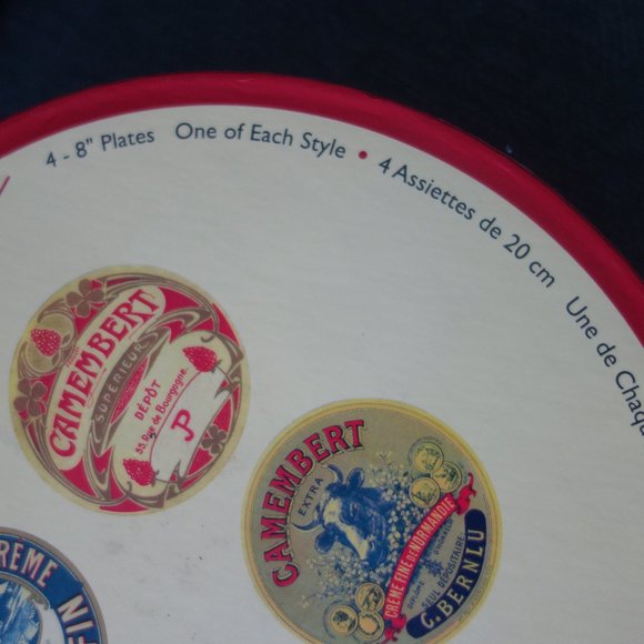 Set of Four(4) BIA Cordon Bleu Camembert 8" Ceramic Plates with Original Box - Picture 10 of 15